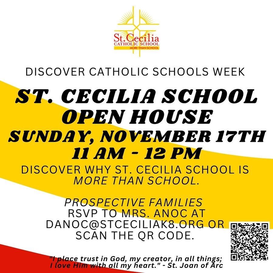 Join Us for Our Open House!
Celebrate the start of Discover Catholic Schools Week with us on Sunday, November 17th from 11 AM - 12 PM.
Come see what makes our school community special and why we are More Than School. We look forward to welcoming you! #morethanschool #occatholicschools #occatholic #catholicedoc