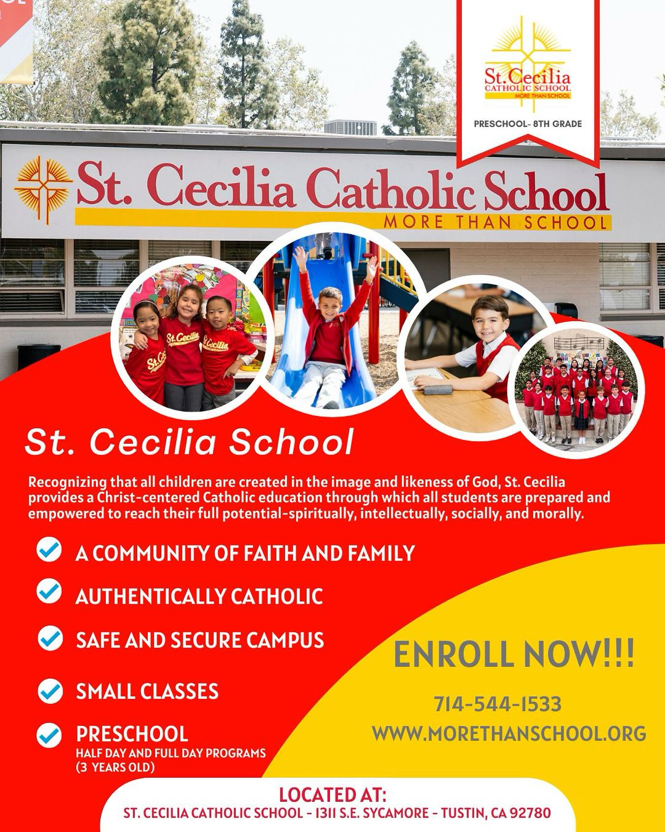 Come be a part of our More Than School community! It’s not too late to enroll for the 2025-2026 school year! 🍎 #morethanschool #occatholicschools #occatholic #catholicedoc