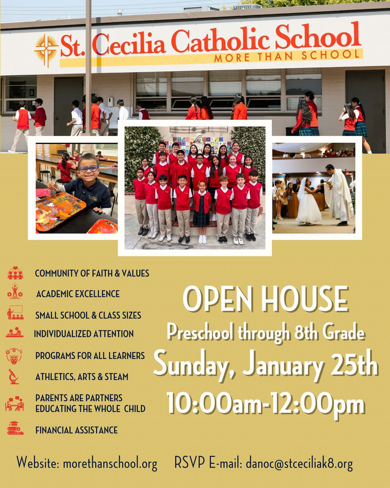 You’re invited! Join us for our Open House on Sunday, January 25, from 10:00 am to 12:00pm.
Tour our campus, meet our community, and see why St. Cecilia School is More Than School. ❤️💛
#morethanschool #occatholicschools #occatholic
